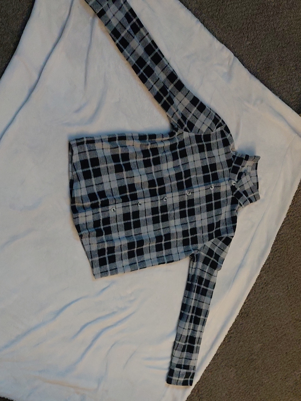 Goodfellow & Co Black and Gray Plaid Button-Down Shirt